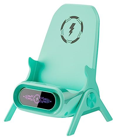 MEFESE Wireless Charger Portable Mini Chair Wireless Charger for All Phones 15W Wireless Charging Station Phone Charger Stand with Musical Speaker Function