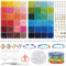 16000 Stück 3mm Perlen Bunte Set, 300 Stück Buchstabe Perlen,Glasperlen Ketten Selber Machen mit Elastischen Schnüre Schere, Beads set für Armbänder Schmuck, für Weihnachten Kinder Geburtstage Party