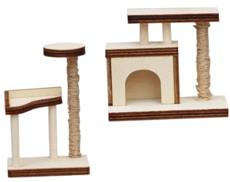 BRIGHTFUFU Puppenhaus Katzenbäume Modell Miniaturmöbel Ornament Puppenhaus Zubehör
