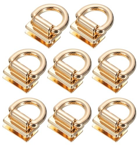 QUARKZMAN Metalltaschenverbinder mit D-Ring Metallschnalle, 8 Stück Taschenzubehör zum Nähen 18mm Tasche Seite Clipverschluss mit Schrauben für DIY Taschen, Schlüsselanhänger (Hellgolden)