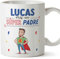 MUGFFINS Tazas Personalizadas para PADRE/PAPÁ - En Español - ¡Eres Súper! - 11 oz / 330 ml - Regalo personalizable original y divertido