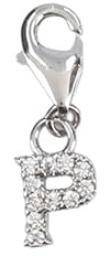 Depesche 11785-029 Charms Express yourself - Anhänger für Halsketten und Armbänder, Buchstabe P, versilbert, als kleines Geschenk