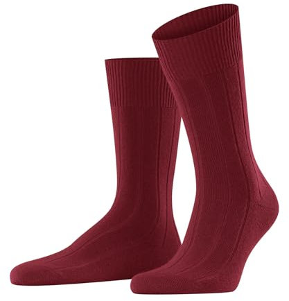 FALKE Herren Socken Lhasa Rib M So Wolle Kaschmir einfarbig 1 Paar, Rot Ingle 8077, 43-46