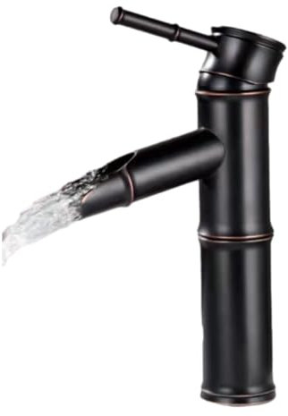 Grifo De Lavabo Todo Cobre Encima Y Debajo Del Lavabo Del Mostrador Grifo De Lavabo De Bambú Grifo De Baño Caliente Y Frío