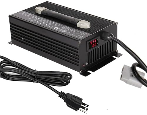 ZHAOXX Chargeur De Batterie Au Plomb 48V 20A,Chargeur Intelligent 48V 1200W avec Écran LCD,pour Chariot Élévateur Électrique, VTT, Camion, Empileur, Voiturette De Golf,Anderson 350a