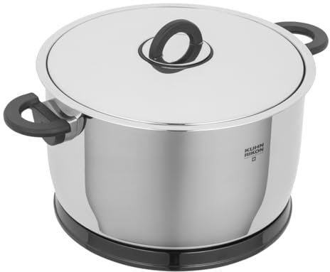 Kuhn Rikon DUROTHERM® PRO Black Servierkochtopf 5.0 L · Ø 22 cm, Kochtopf mit Thermountersetzer, warmhalten, Thermo-Funktion mit Untersetzer
