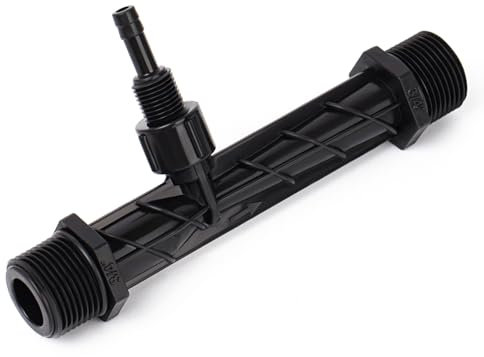 EcoPooluxe Venturi-Injektor, 1,9 cm PVDF-Venturi-Injektor für Spa, Kalttauchen, Whirlpool, Aquakultur, Garten, Landwirtschaft, Bewässerungsgerät