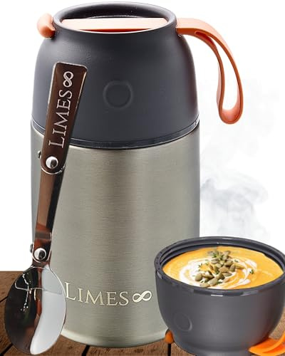 Limes 8 Thermobehälter für Essen 700ml [HEIß & KALT] Warmhaltebehälter Essen - Thermobox für Essen - Thermobecher Essen - Thermo Lunchbox - Speisenwärmer - Thermobehälter für Speisen