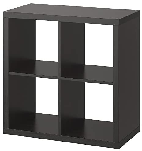 Discount Seller Kallax Unit, Black/Brown 4-Cube Storage Unit Design– Modern Cube Storage Compact & Stylish Storage Unit Solution for Small Spaces- Perfect for Book Shelf, Décor Displays (77x77 cm)