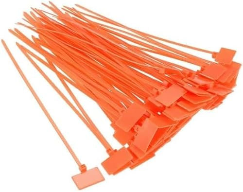 100Pcs Bright Orange Nylon Cable Zip Ties with Lable Tag 6 Inch Reminding Plasitic Wire Ties Cord Tags Marker Label Indoor/Outdoor Self-Locking Home,Cable Ties,Cord Management,Accessories and Supplies