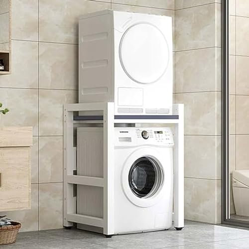 Generico Mobile Lavanderia impilabile, Lavatrice, asciugatrice, Kit Bagno, salvaspazio, Bianco