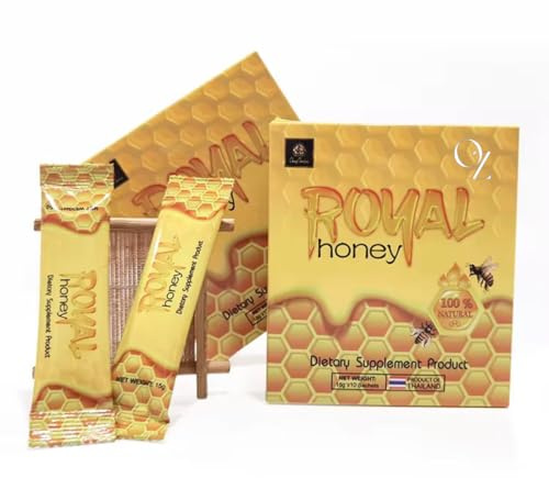 Miel Aphrodisiac Royal - Palillos de Miel Premium 15 g - Fórmula Natural con Extractos Vegetales - Energía & Vitalidad - Caja de 10 Bolsas - Origen Tailandia