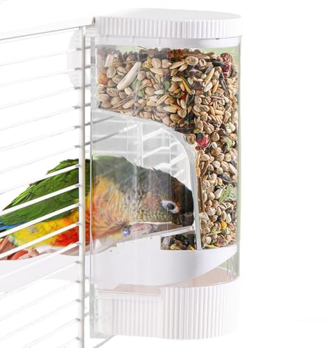 kaiop Automatischer Vogelfutterspender - Automatischer Transparenter Futterbehälter,Vogel Futterspender,Für Haustiere Voliere Fink Mönchssittiche Zuhause Garten Hof Gartengestaltung Park