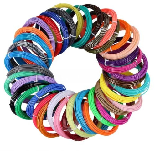 40 Farben 1.75mm PLA 3D Stift Filament,200m 3D Druck Material | Kinder DIY Set, Hochkompatibel, blasenfrei, kreativ