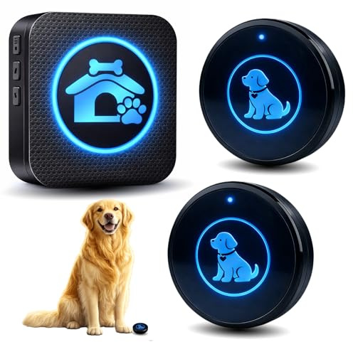 Dog Door Bell (2026 Self-Illuminating Enhanced Touch) for Potty Training, Wireless Dog Doorbells to Go Outside, 1000 Feet Long Range, IP65 Waterproof, 60 Melodies & Adjustable Volume (2 Buttons)