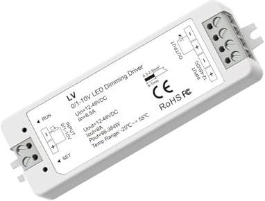 0/1–10 V Dimmer, 1 Kanal, 8 A, Dimmerschalter-Treiber, 1 Kanal, 0–10 V, Konstantspannung, LED-Dimmer, PWM 5–36 V, for LED-Lichtleiste, LED-Controller