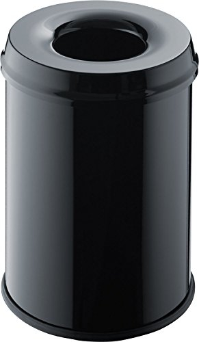 helit H2515495 - Sicherheitspapierkorb mit Löschkopf „the guardian“ 15 Liter, schwarz