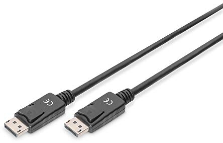 DIGITUS DisplayPort Anschlusskabel, DP St/St, 10.0m, m/Verriegelung, Full HD 1080p - Schwarz