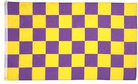 AZ FLAG - Flagge Zielflagge Violettes Und Gelbes - 150x90 cm - Rennflagge Fahne 100% Polyester mit Messing-Ösen - 110g