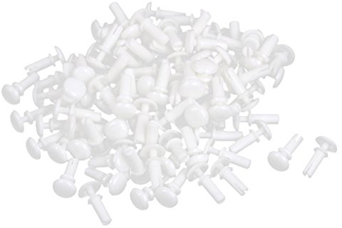 Sourcingmap Panel 11mm Length Nylon Push Clips Fasteners Rivets White 100Pcs