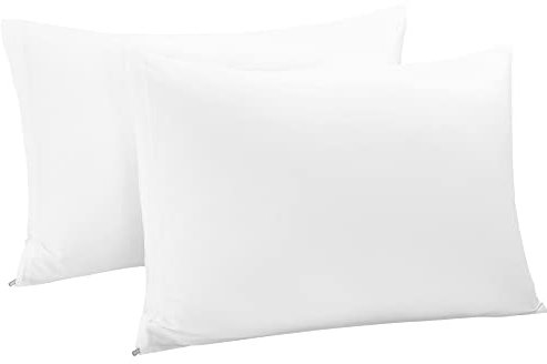 sourcing map 2er Kissenbezug Set aus ägyptische Baumwolle Reißverschluss Kissenbezüge Superweicher Kopfkissenbezug Weiß 51x91cm