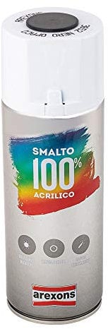 AREXONS | Smalto 100% Acrilico Smalto spray Nero opaco 400 ml, Vernice Spray Universale, Smalto Acrilico Resine di Alta Qualità, Essiccazione Rapida, Bomboletta Spray, Uso Facile, Senza Ammoniaca