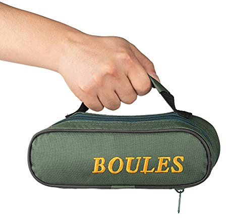 Tofern Schön Boule Tasche für 3 Kugeln aus Premium Nylon&Oxford für Outdoor Spaß, Boules Handtasche Ohne Boule, Armeegrün