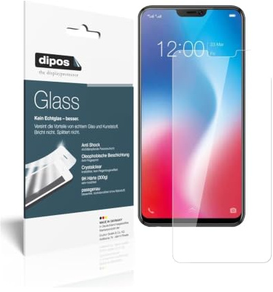 dipos 2x 9H Clear Screen Protector for Vivo V9 | Won't Break or Shatter, No Real Glass, HD Clear, Anti-Shock, Anti-Scratch, Bubble-Free, Case-Friendly, Easy Installation