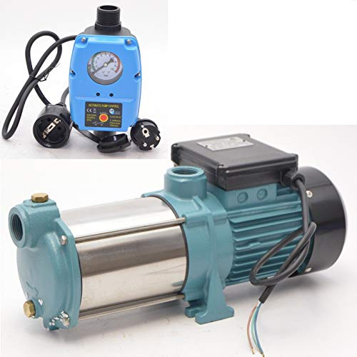 DAMBAT / WEISBACH Kreiselpumpe Hauswasserwerk Gartenpumpe INOX 1300W 6000L/H - 5,5bar + Steuerung