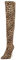 LUXMAX Stivali Elasticizzati Donna sopra Il Ginocchio Tacco Alto Spillo Scarpe a Punta Tacchi Alti 10 CM (Leopardate) - 42 EU