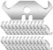 Bonsicoky 50PCS Utility Hook Blades Steel Razor Blades Safety Horn Knife Blades with Storage Box for Cutting Carpets, Wallpaper, Roofing Materials