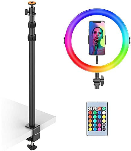 VIJIM K10 RGB Desktop Ring Lamp with Extendable Tripod and Table Clamp