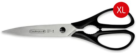 Coolinato XL Küchenschere 23cm, Schere aus rostfreiem Stahl, Haushaltsschere extra scharf, Universalschere für Papier Kunststoff Kräuter Nüsse