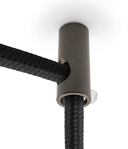 AMARCORDS - 2 Aluminium Deckenpins vertikale Dezentralisatoren und Kabelschellen mit sichtbarer Kabelverstellung Für vertikale Drop-Down-Lampen und -Abhängungen. Farbe GUNMETAL