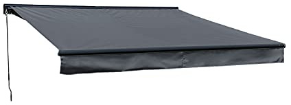 Toldo - Toldo de 3,5 × 3 m con Semi-Maletero, Lona Antracita y Estructura Gris, protección Solar
