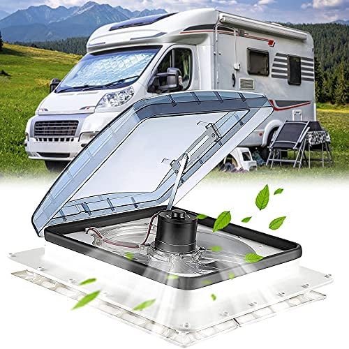 LIMEID Ventilateur pour Camping-Car 40 x 40 Cm - Lucarne Caravane 12v avec Toit Ouvrant - Admission Et Échappement à 3 Vitesses pour Caravanes Ou Camping-Cars