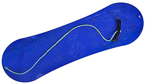Snowboard FÜR Kinder Schlitten Board 72cm Kunststoff mit Seilgriff Plastik (Blau)