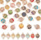 PandaHall 8 Farben Baum Des Lebens Charms, 32pcs Glasgliederverbinder Flach Rund Mit Baum Schmuckverbinder Für Halskette Armband Knöchel Schmuck DIY Herstellung