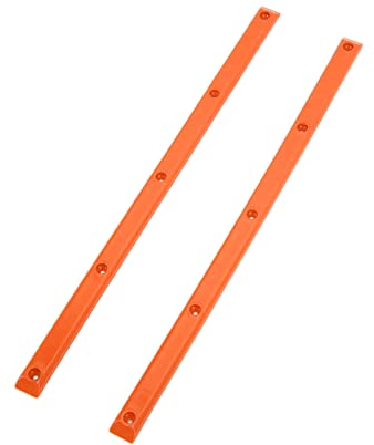 2Pcs Skateboard Rails Kantenschutz Verschleißfeste Flexible Rippen Bones Board Rails mit Befestigungsschrauben(Orange)