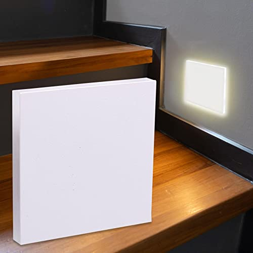 LongLife LED Treppenlicht 230V Stufenbeleuchtung eckig weiß - Unterteil Lichtfarbe: CCT 1,5W Treppenbeleuchtung Stufenbeleuchtung Treppenleuchte Wandleuchte