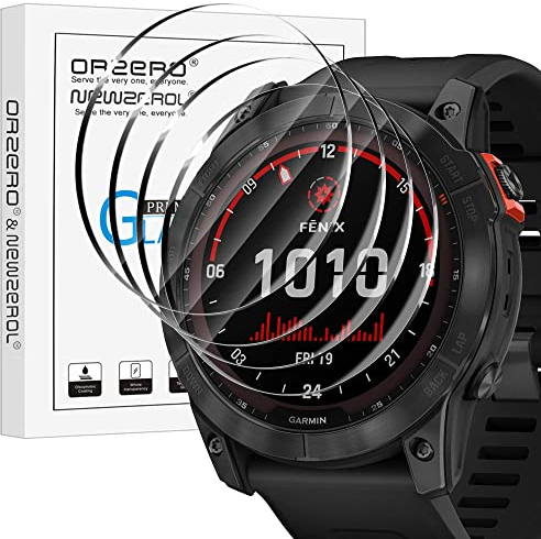 NEWZEROL 4 Piezas Protector Pantalla de Vidrio Templado Compatible con Garmin Fenix 8 51mm Solar/8 pro AMOLED 51mm/7X/7X Solar, [sin Burbujas] [Antiarañazos] Película Protectora de Pantalla