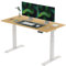 FLEXISPOT E6 Elektrisch höhenverstellbarer Schreibtisch 140x70cm | Ergonomischer Steh-Sitz Tisch mit Memory Funktion | Beugt Rückenschmerzen vor & Macht produktiver (Bambus, Gestell Weiß)