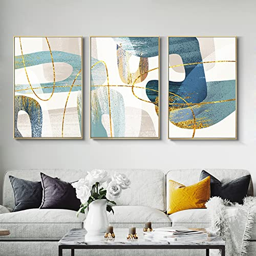 GVOZI Impressions Sur Toile Moderne Abstrait Affiches Et Impression Mur Art Toile Peinture 3 Panneaux Décoration Murale Décor À La Maison Photos Pour Salon Sans Cadre 50x70cm