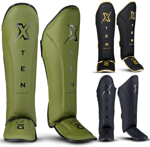 X TEN Sports Premium Martial Arts Shin Guards - muay thai shin guards to enhance performance kickboxing shin guards flawless MMA Shin Guards Lightweight muay thai shin pads for any intense training