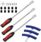 EXLECO 375mm Reifenheber Reifenwechsel Set Verlängern 3 Fahrrad Reifen Montiereisen Stahl Montierhebel Tire Spoons Lever Werkzeug Reifenmontierhebel mit 3 Rad Felgenschutz Reifenventil für Motorrad