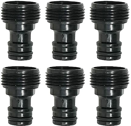 Dapetz ® 6X Tap Adaptor Male 3/4 Male Threaded Adaptor ABS Plastic Garden Water Tap Hose Pipe Connector Screw BSP Fitting Screw Type Accessory Connector