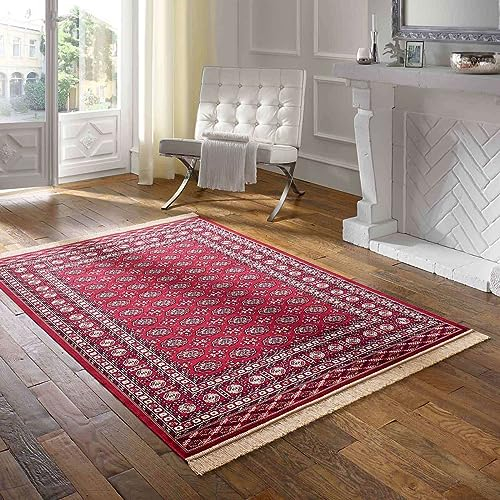 Taracarpet Teppich Palazzo Royal Vintage Bouchara rot 160x230 cm Kurzflor Orientteppich für Wohnzimmer Esszimmer und Schlafzimmer