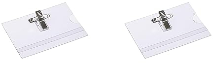 OPUS 2 Namensschilder 65x95 mm mit Clip und Nadel, 24 Stück, farblos, 121261 (Packung mit 2)
