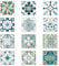 MultiValue 12 PCS Fridge Magnets, 3D Flower Tile Patterns Refrigerator Magnets Lightweight Exquisite Square Glass Magnets with Strong Magnetic for Whiteboard Office Home (01#)
