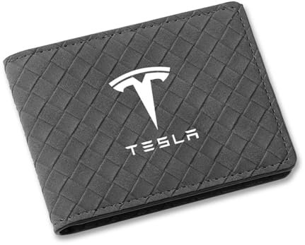 BrohN Couverture de Documents de Conduite en Daim Voiture Sac de Cartes Automatique avec emblème pour Tesla modèle 3 modèle S modèle X modèle Y Roadster,Gray Style